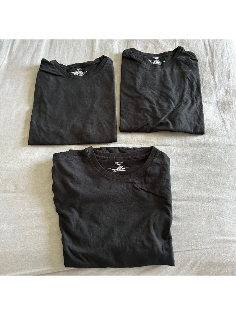 Calvin Klein Men's Classic Fit Crew Neck T-Shirts - Set of 3 - Black - Medium
